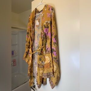 Lance Cade Floral Kimono Tribe Boho Dress W Tye